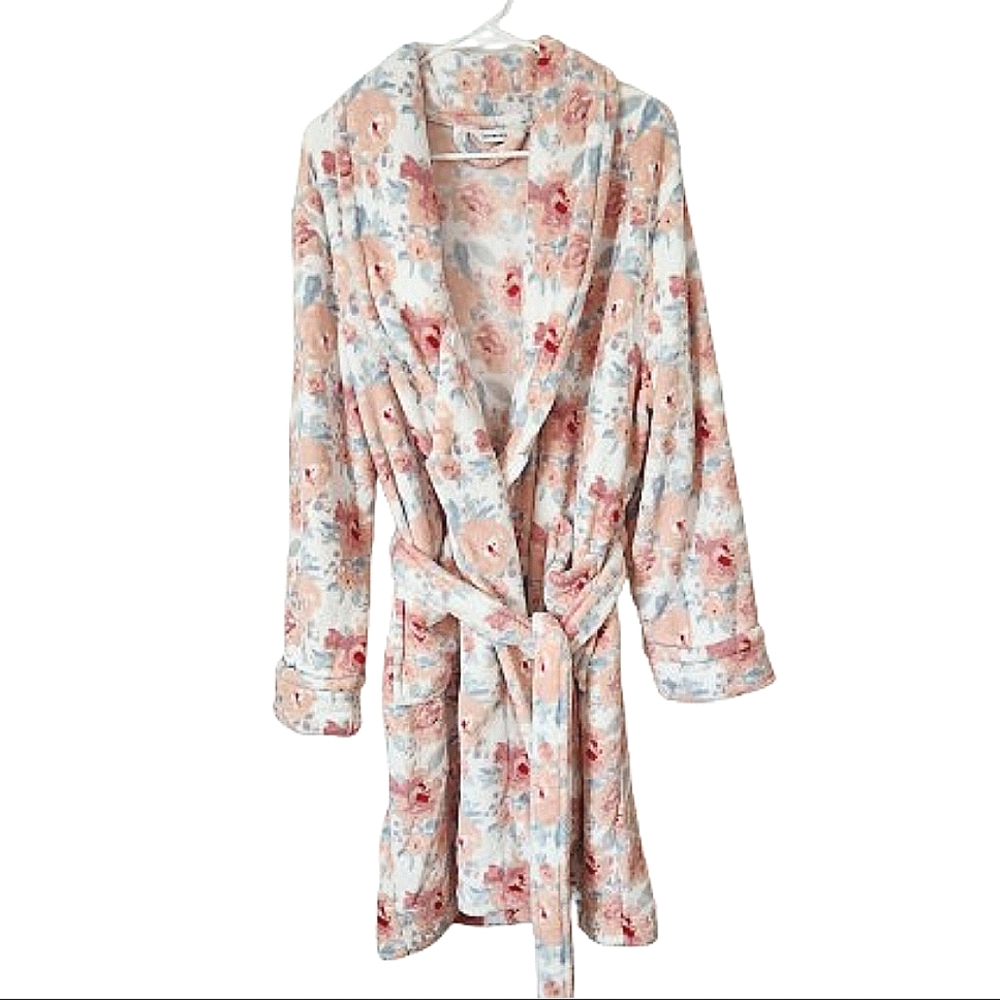 Cervantes Plush Fleece Belted Short Robe